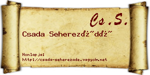 Csada Seherezádé névjegykártya